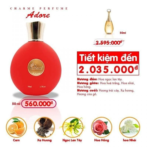 Nước Hoa Nữ Charme Adore 50ml